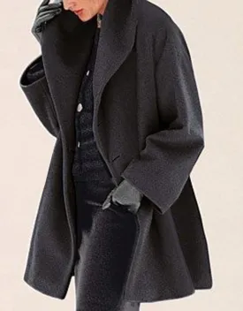 Maiyifu-GJ Womens Wool Blend Coat Single Breasted Trench Jackets with Hood Winter Casual Shawl Collar Overcoat Outerwear
