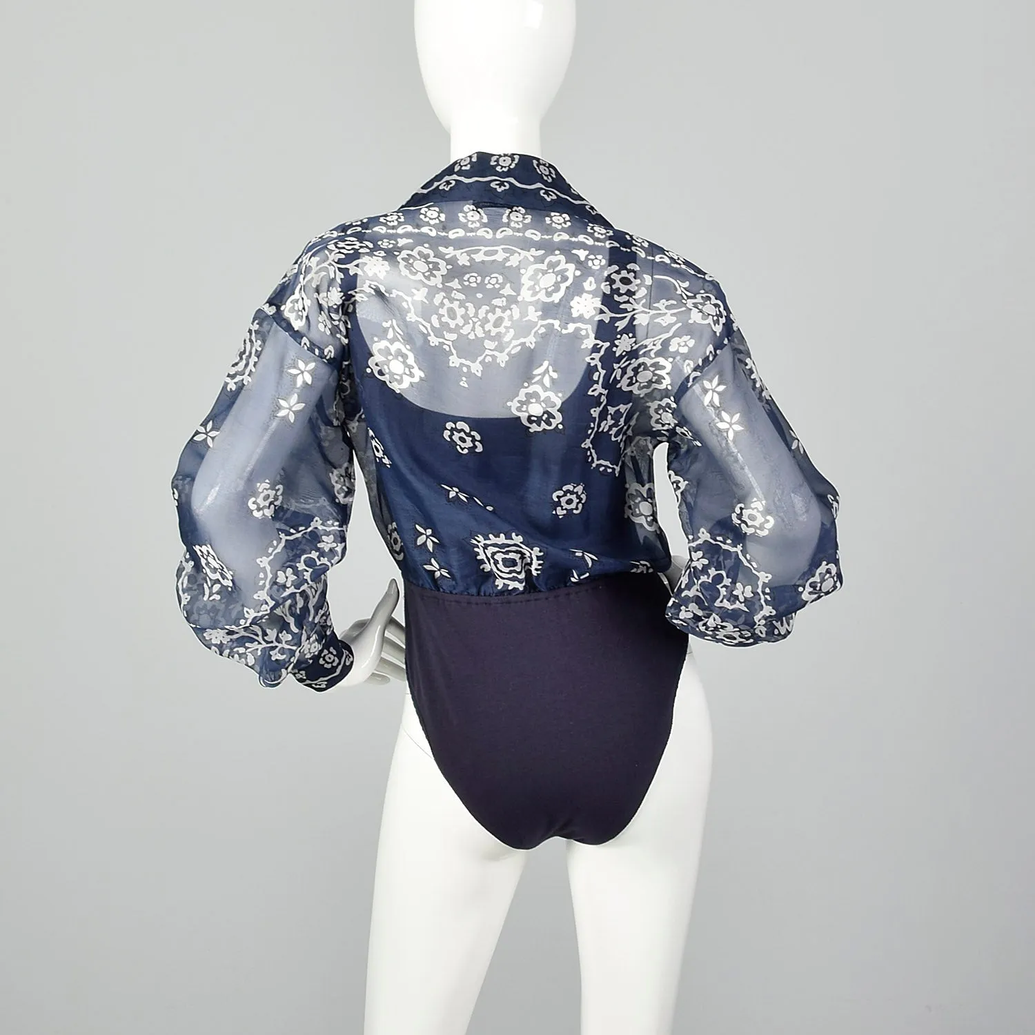 Medium 1990s Emanuel Ungaro Sheer Blouse and Attached Bodysuit