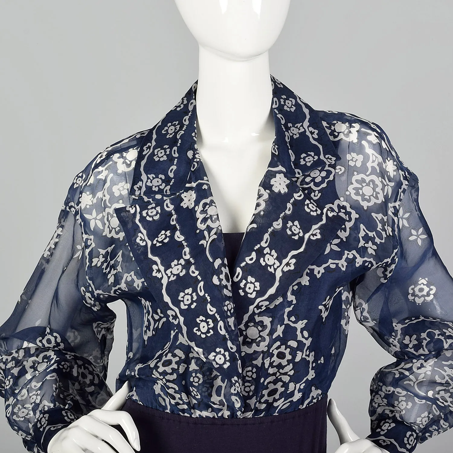 Medium 1990s Emanuel Ungaro Sheer Blouse and Attached Bodysuit