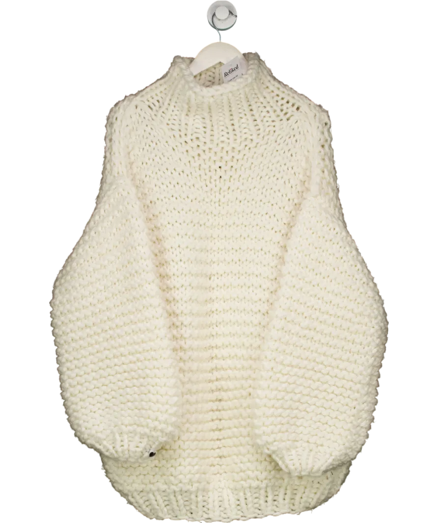 Mums Handmade Cream Oversized Turtleneck Sweater One Size