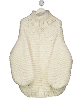 Mums Handmade Cream Oversized Turtleneck Sweater One Size