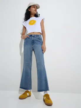 Nuon Blue Wide Leg - Fit Mid - Rise Jeans