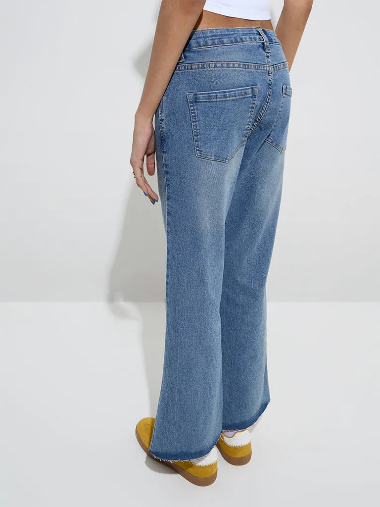 Nuon Blue Wide Leg - Fit Mid - Rise Jeans