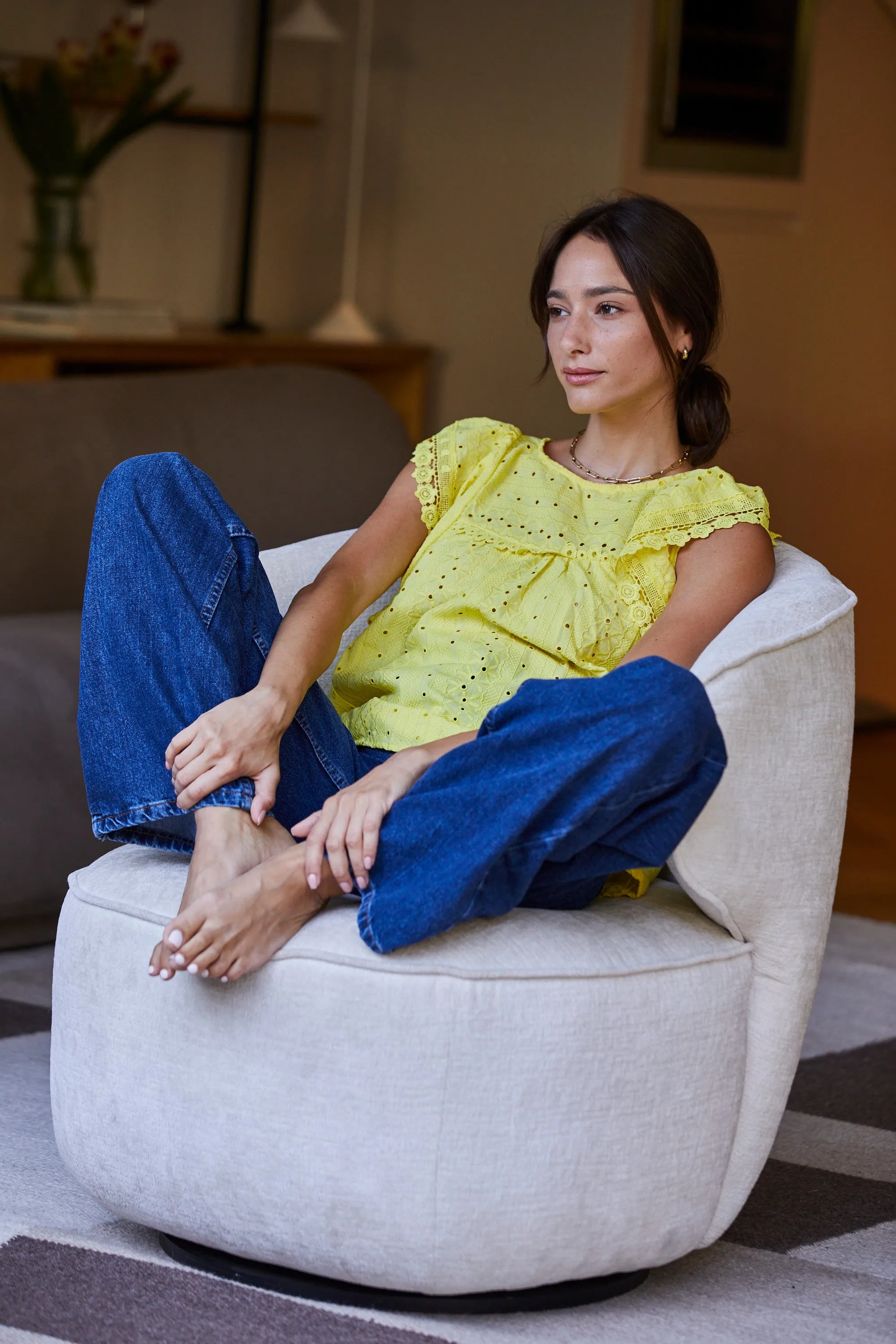 Olivia Cotton Lace Top