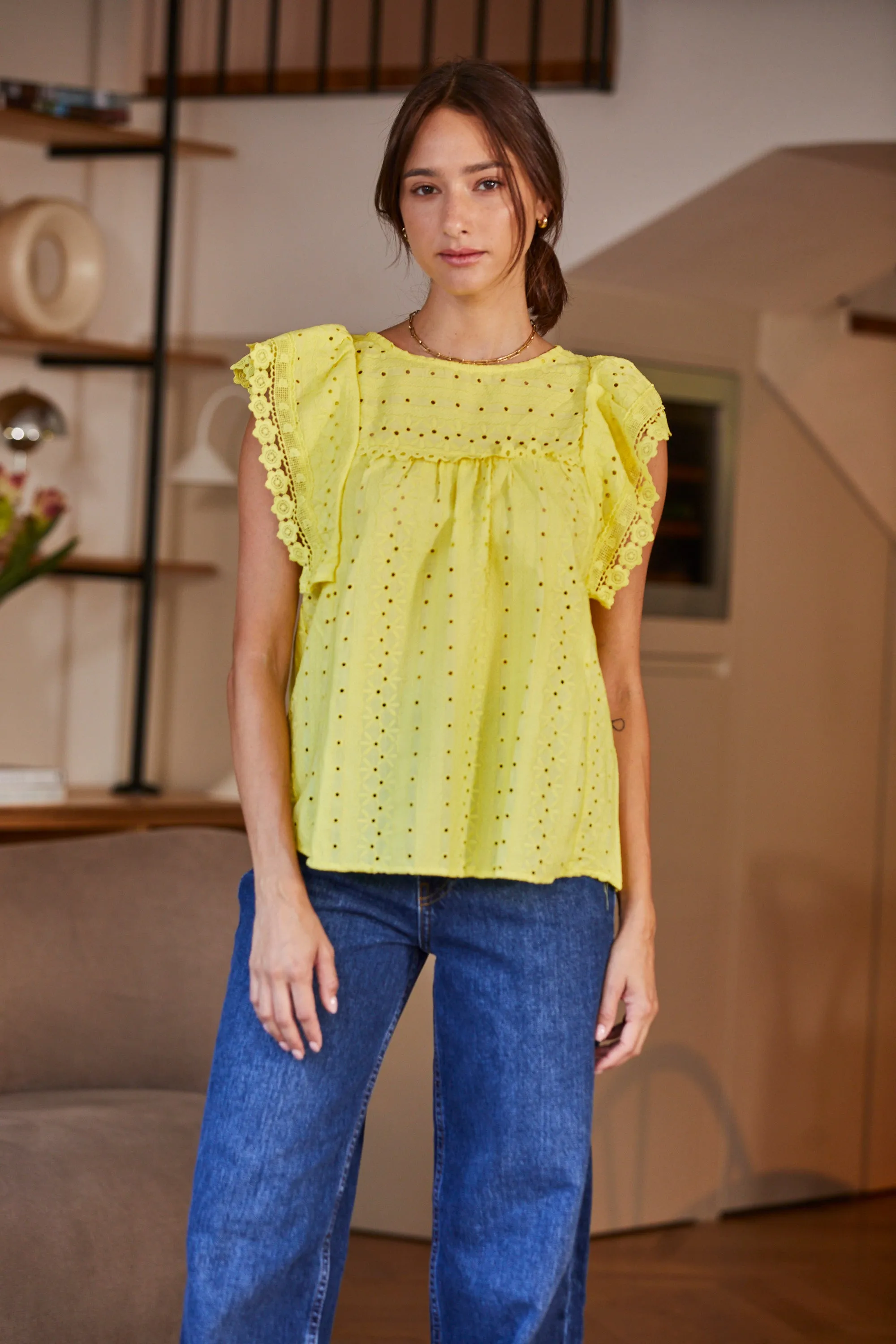 Olivia Cotton Lace Top