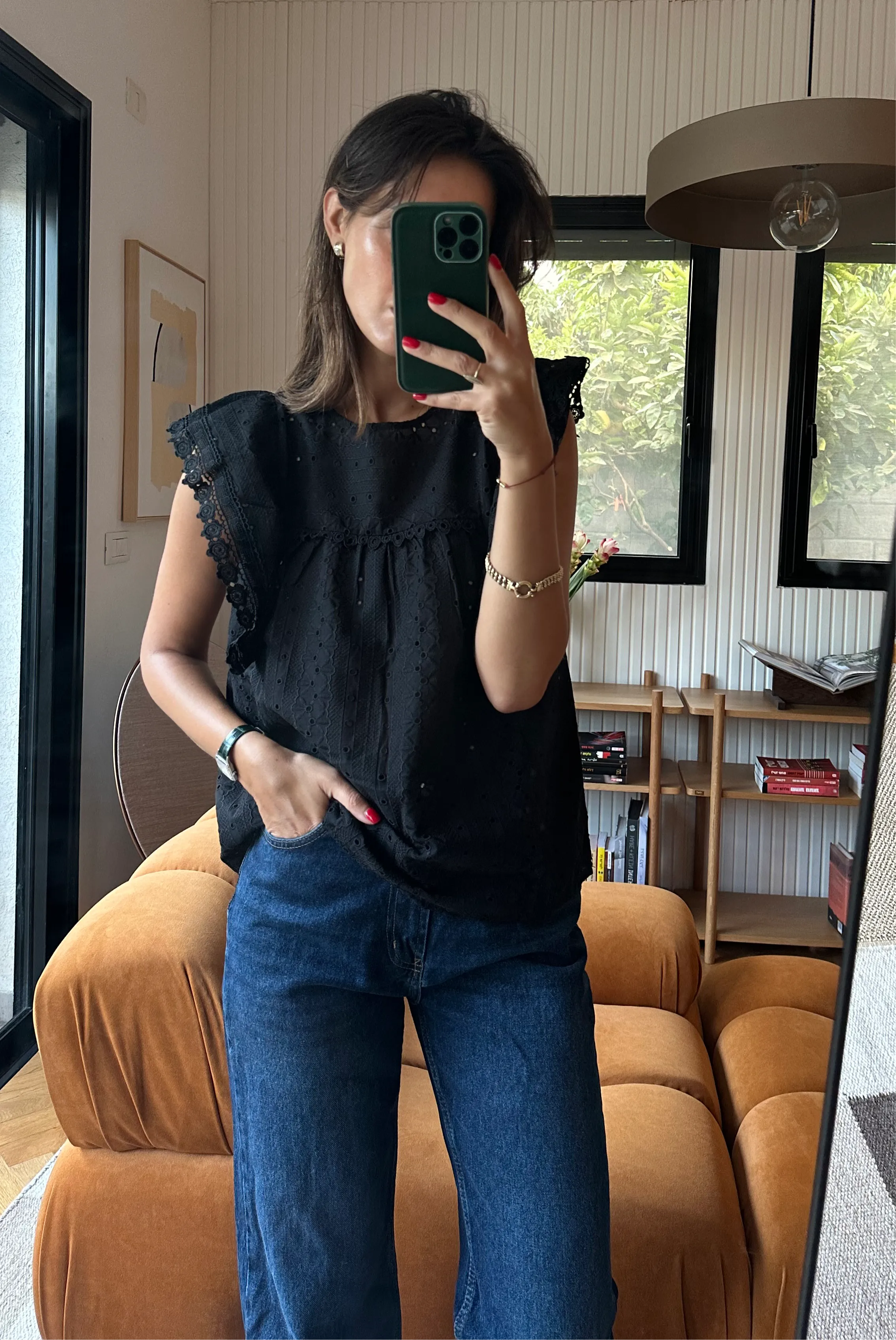 Olivia Cotton Lace Top