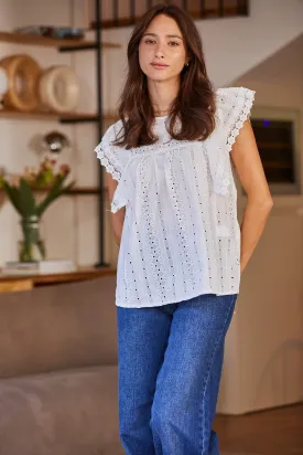 Olivia Cotton Lace Top