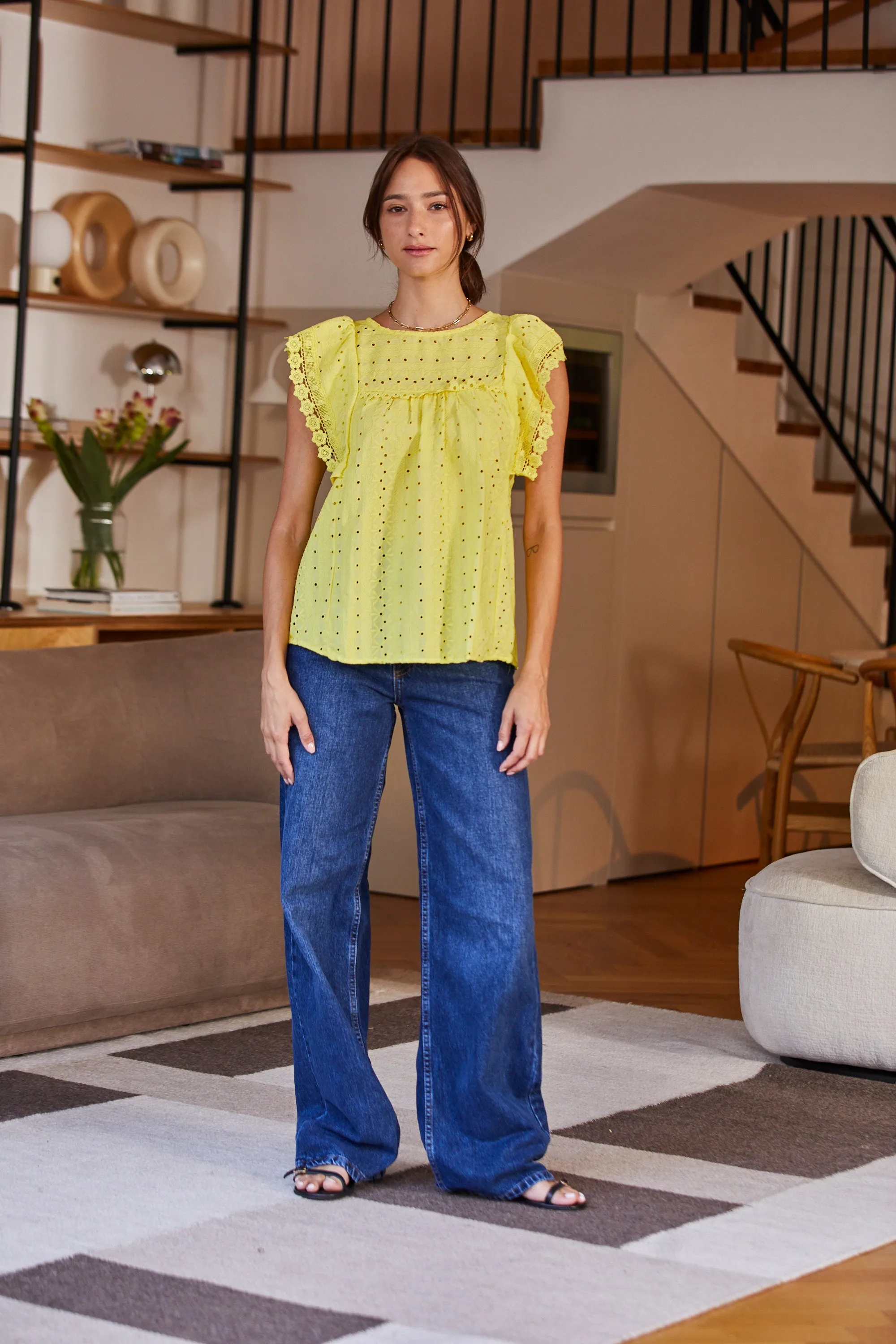 Olivia Cotton Lace Top