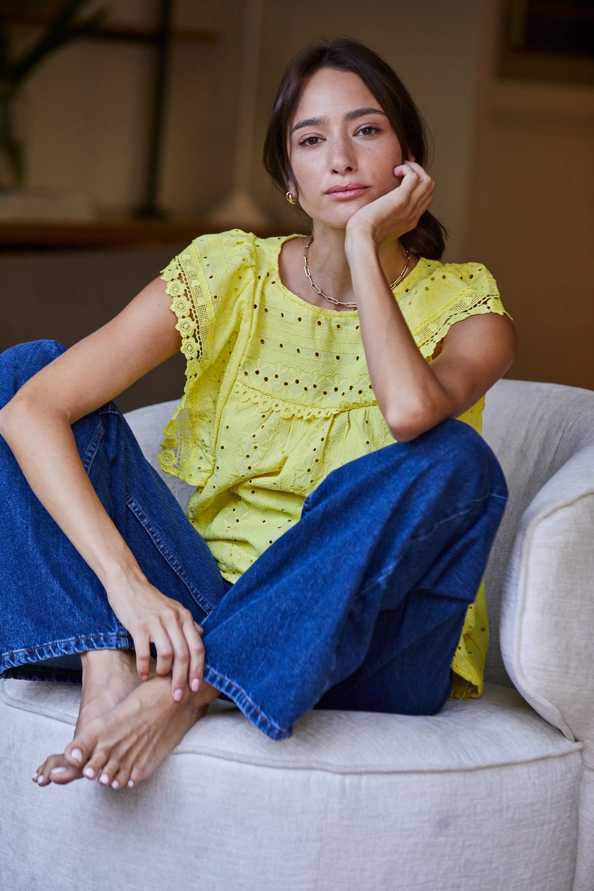Olivia Cotton Lace Top