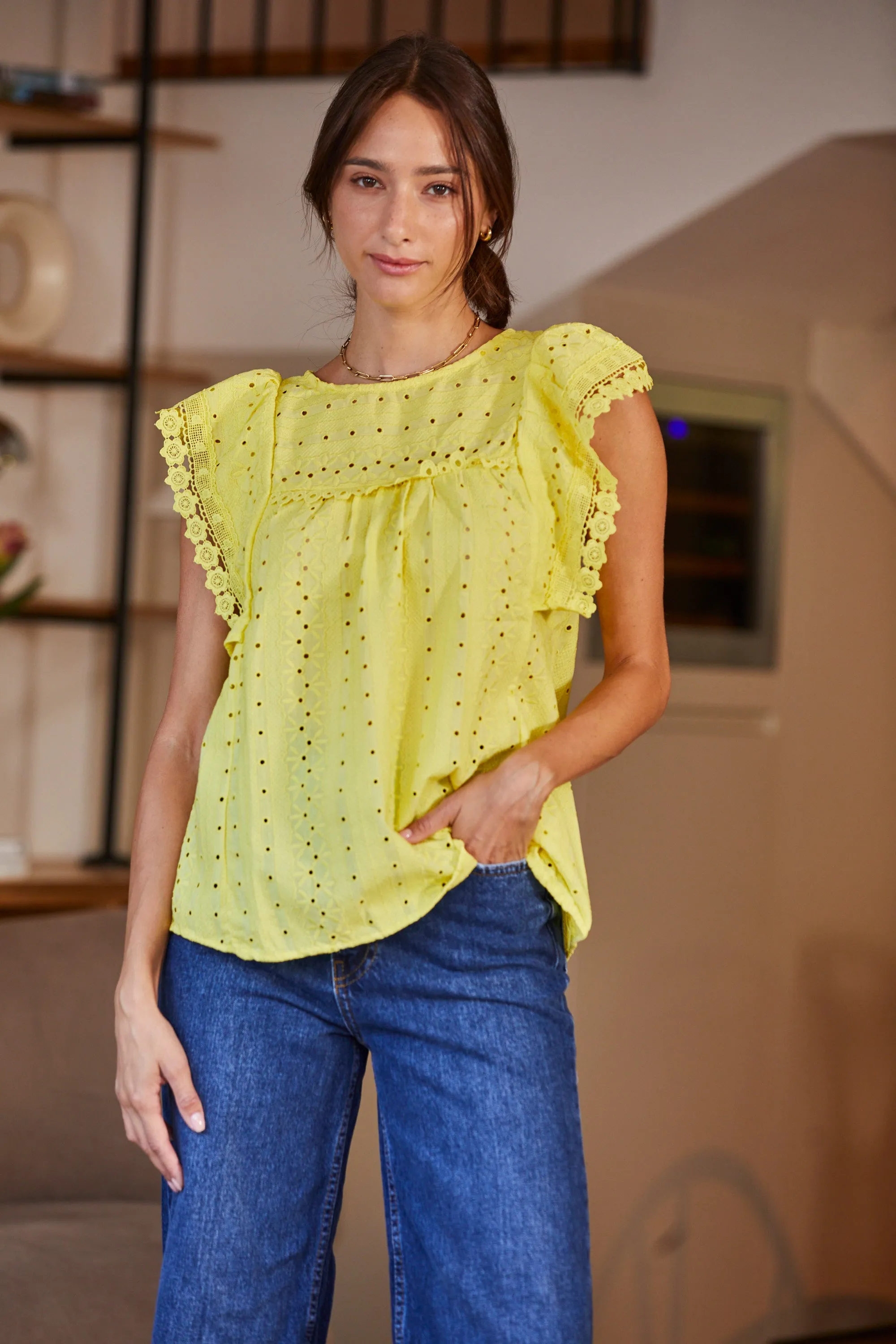 Olivia Cotton Lace Top