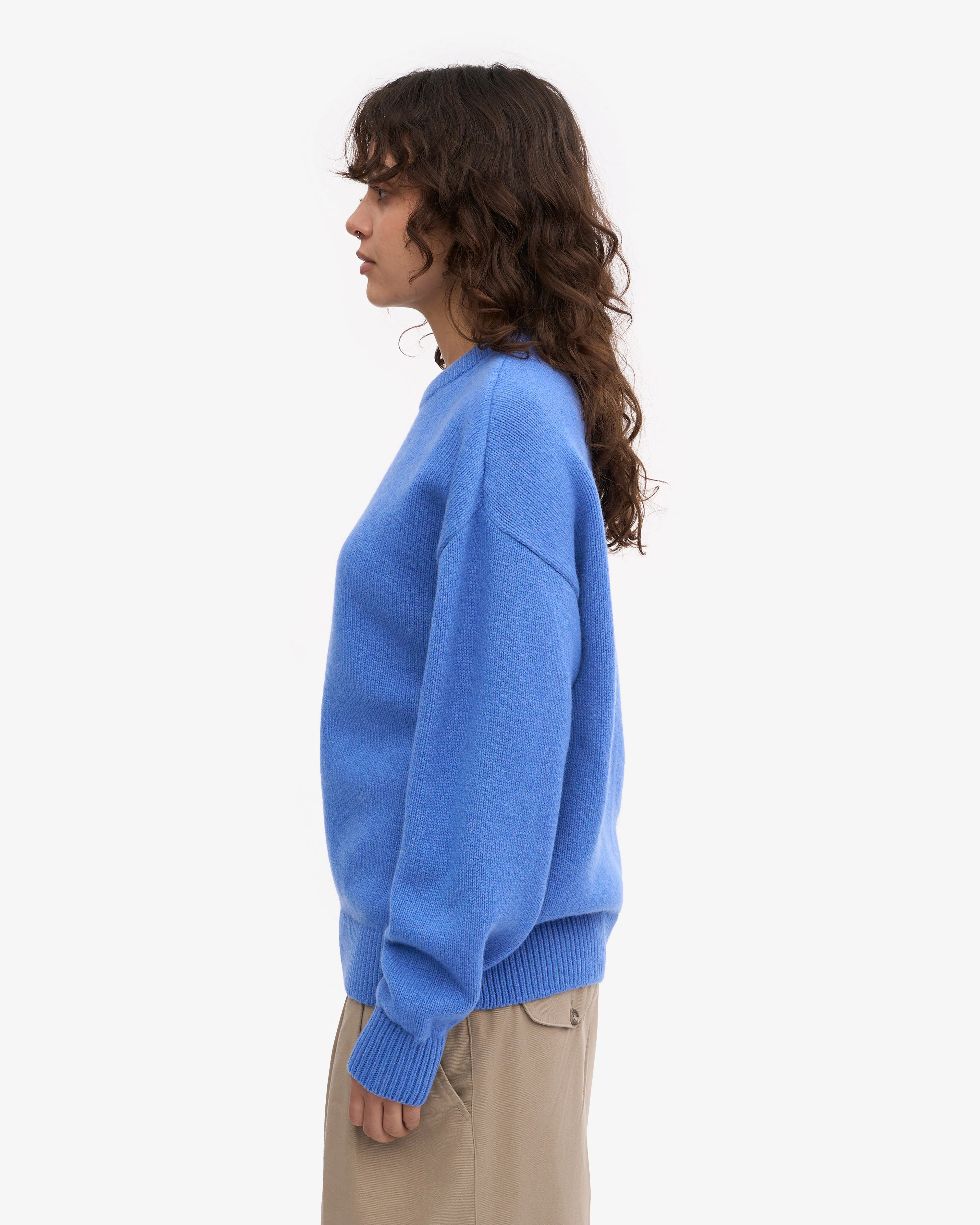 Oversized Merino Wool Crew - Pacific Blue