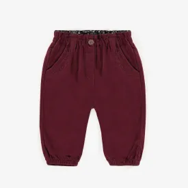 Pantalon coupe ample rouge en velours côtelé, bébé || Loose fit red pants in corduroy, baby