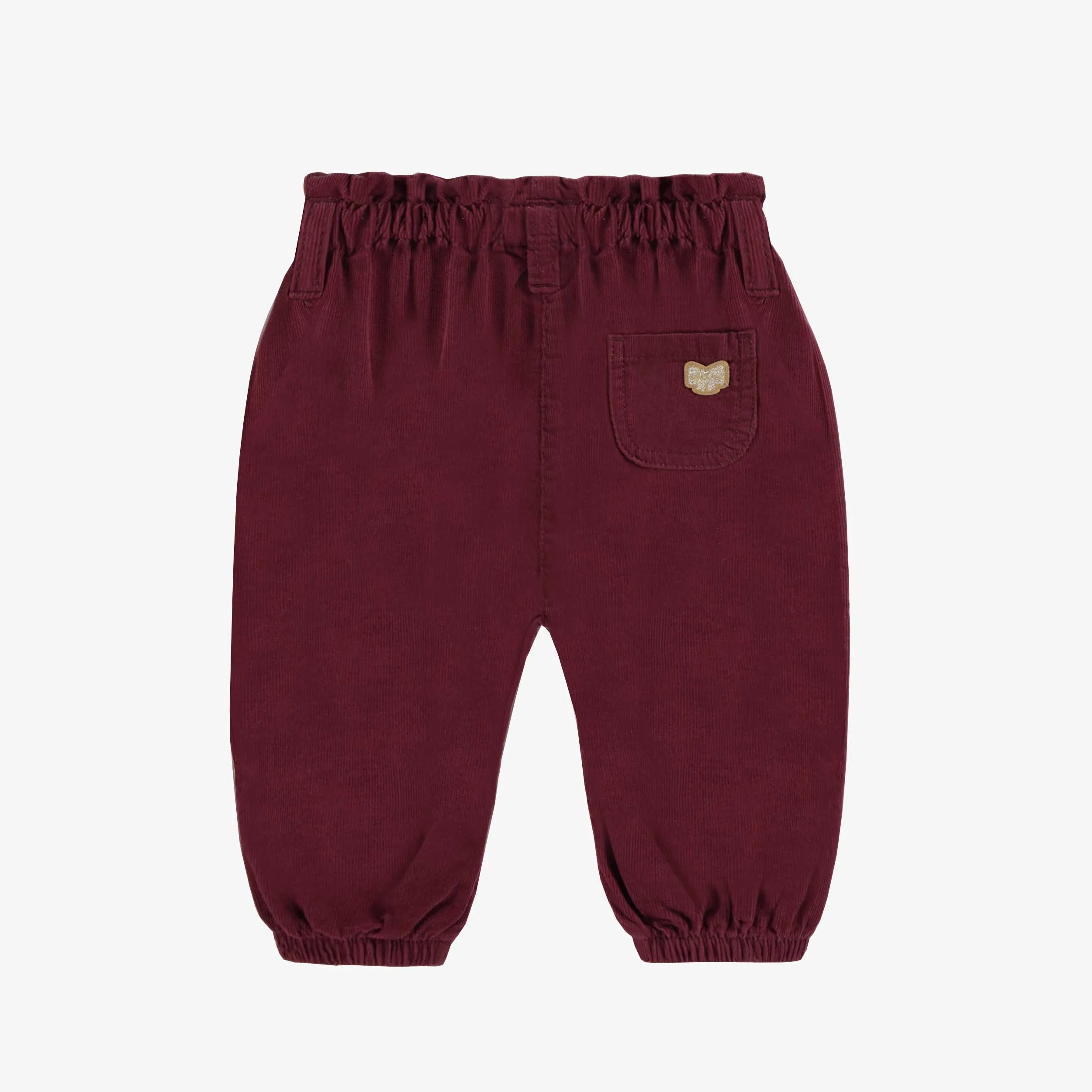 Pantalon coupe ample rouge en velours côtelé, bébé || Loose fit red pants in corduroy, baby