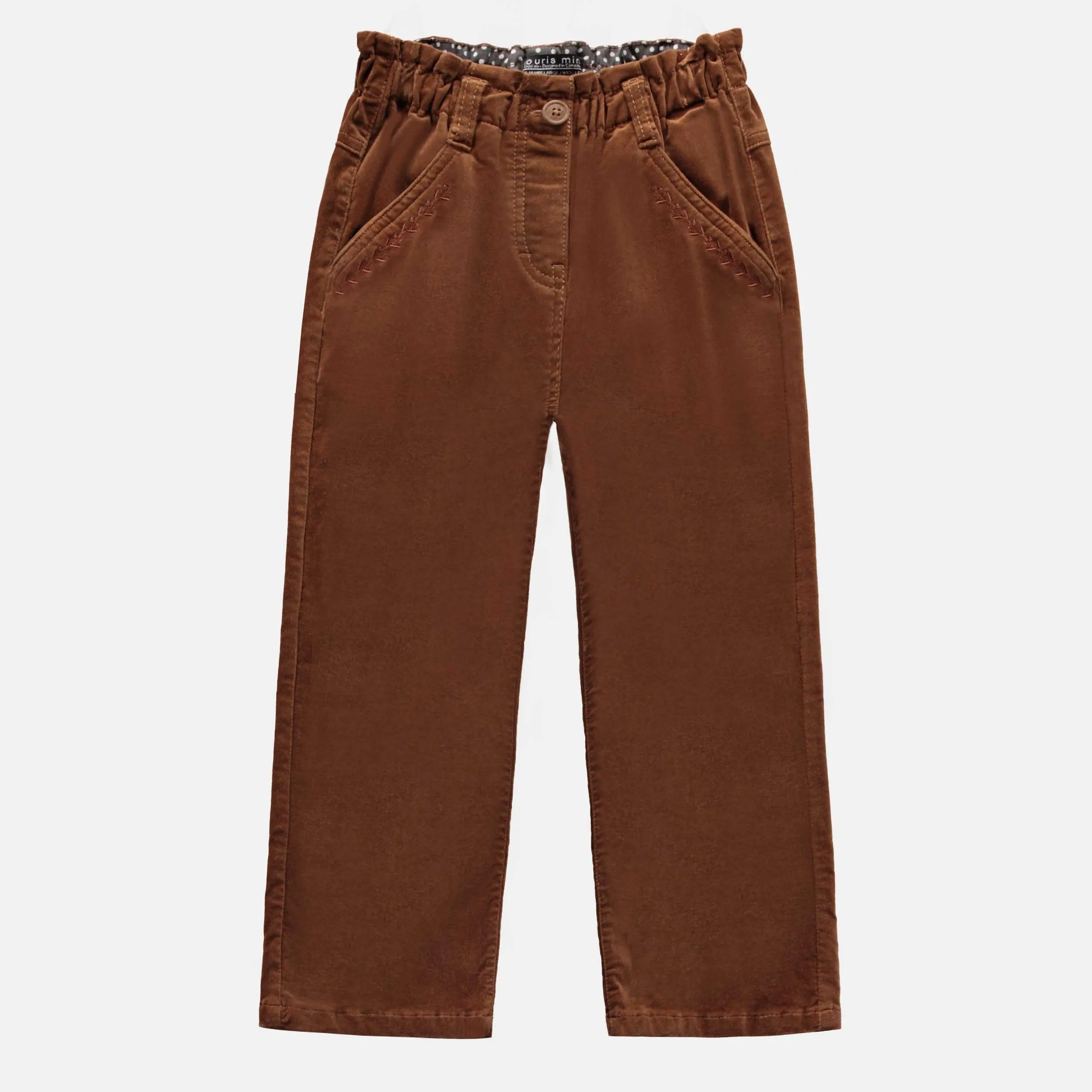 Pantalon marron à jambes larges en velours côtelé, enfant || Brown wide leg pants in corduroy, child