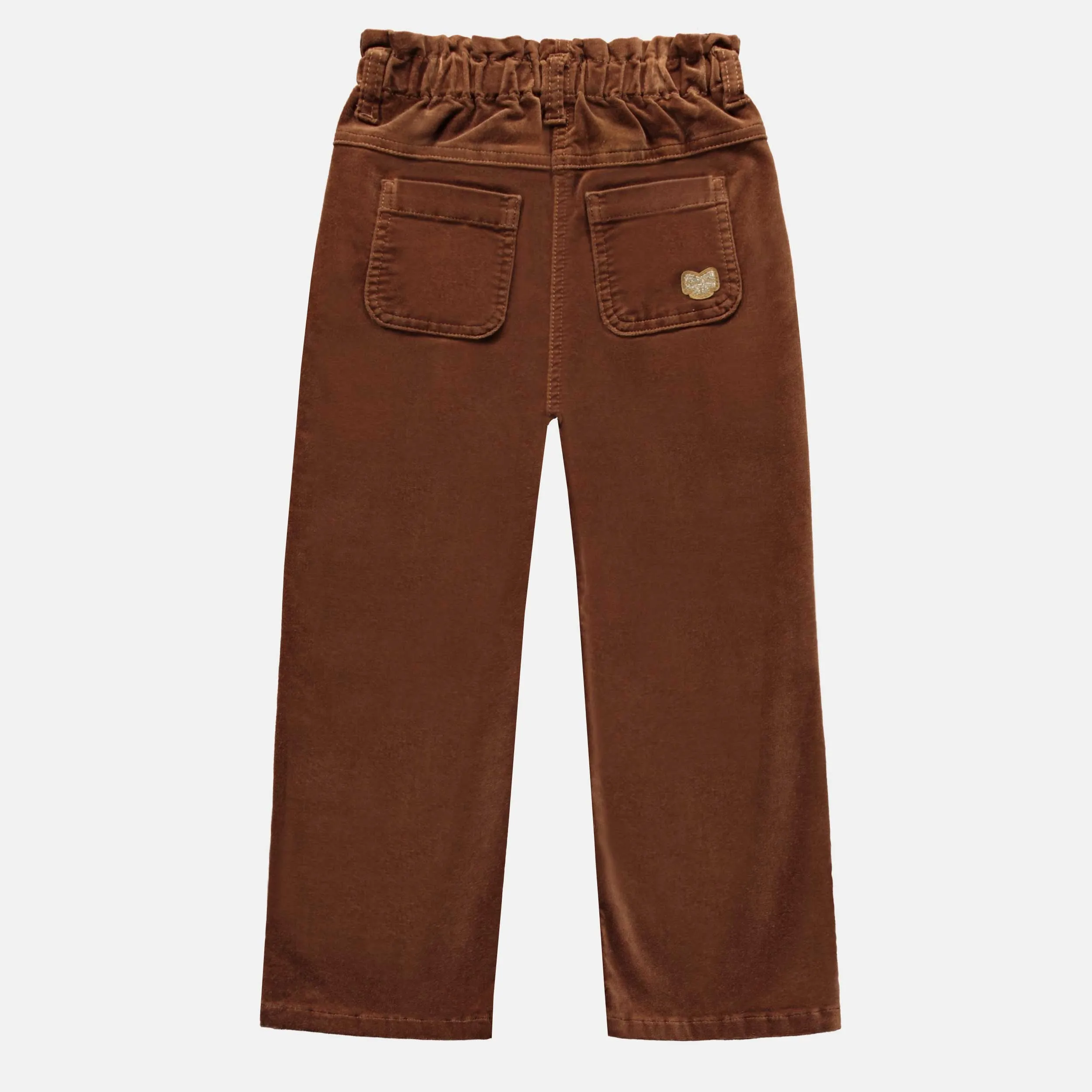 Pantalon marron à jambes larges en velours côtelé, enfant || Brown wide leg pants in corduroy, child