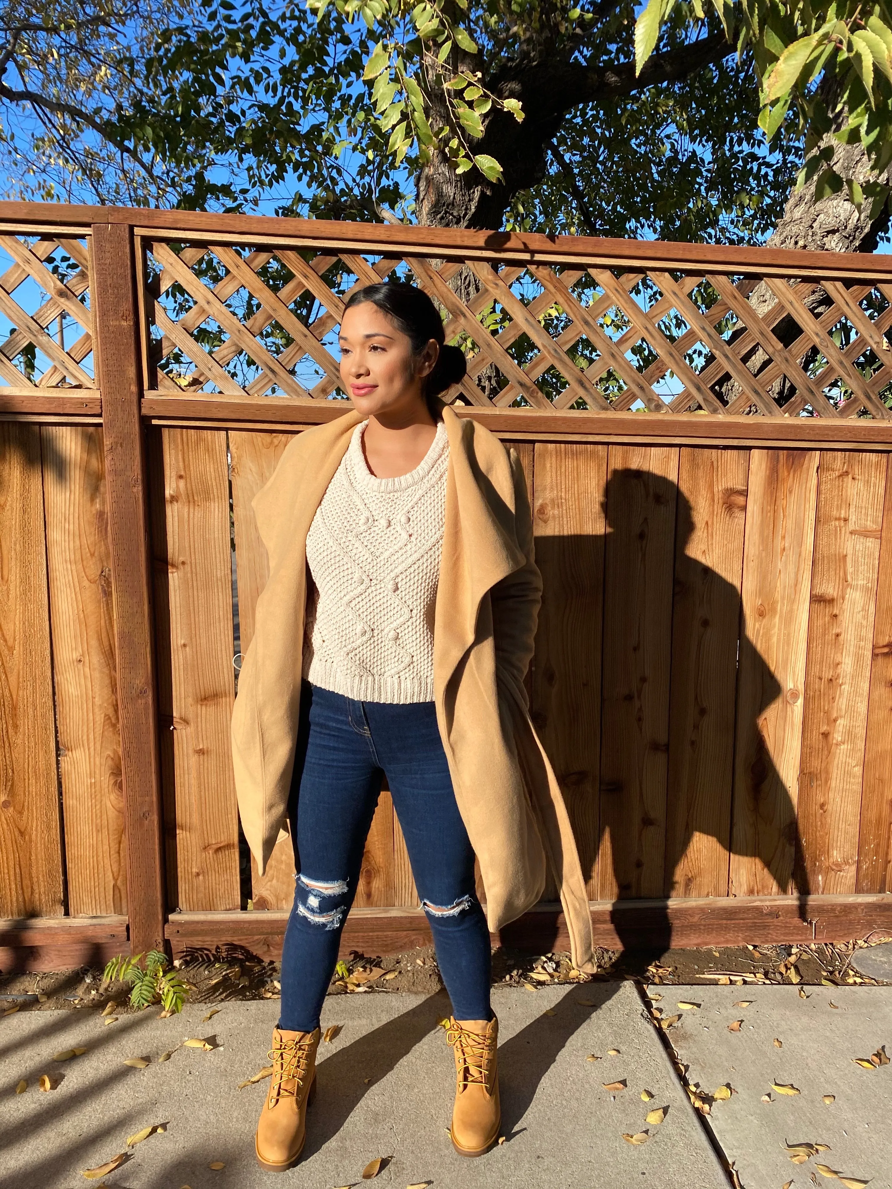 Pretty In Nude Structured Belted Coat (camel)