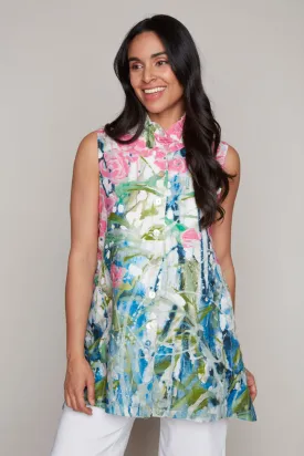 Return of an Old Friend novelty sleeveless blouse with wire collar