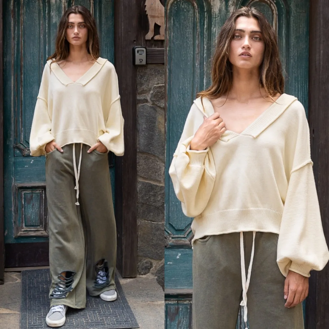 Rolled Hem Sweater