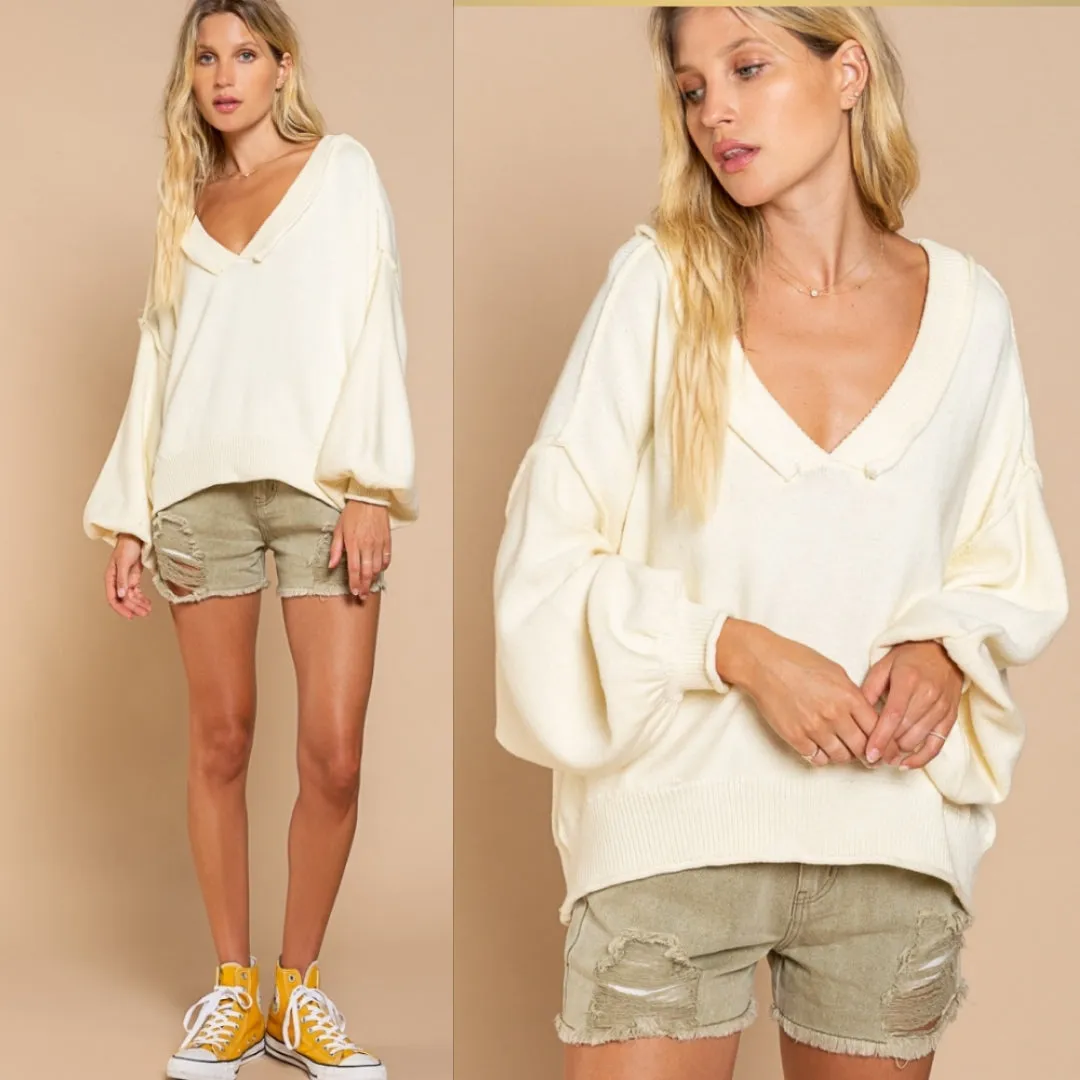Rolled Hem Sweater