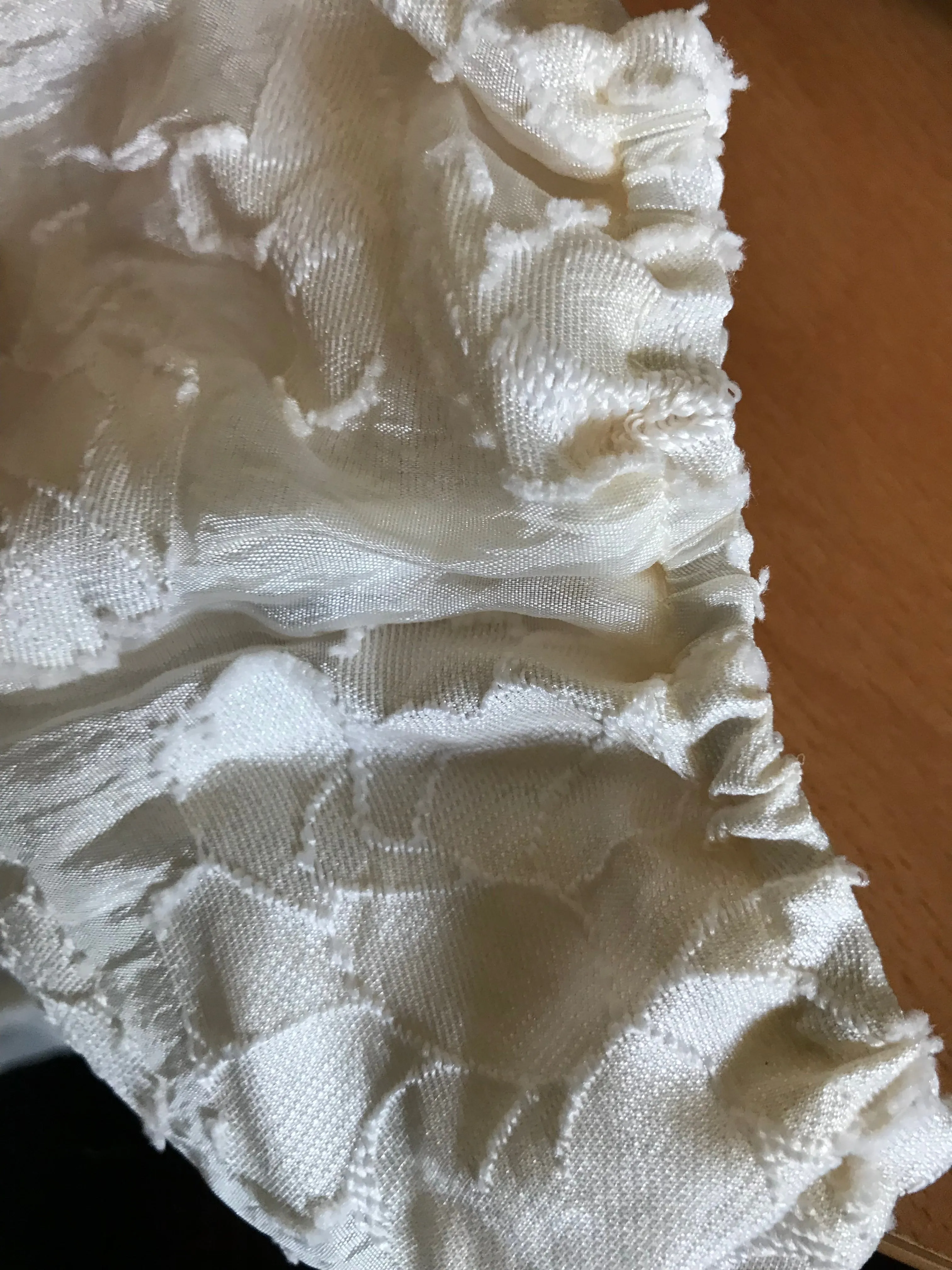 Rose White Embossed Angel Sleeve Top