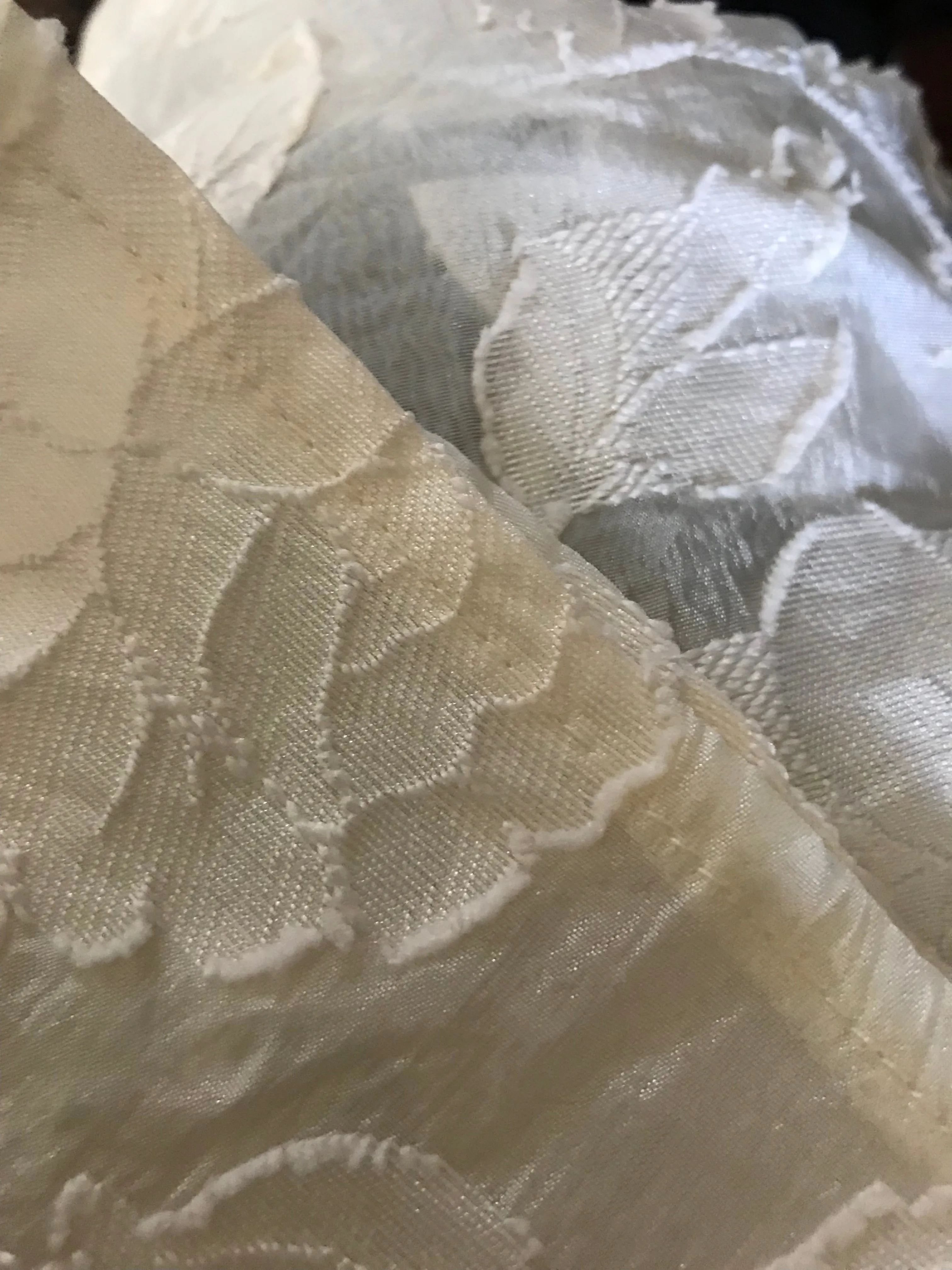 Rose White Embossed Angel Sleeve Top