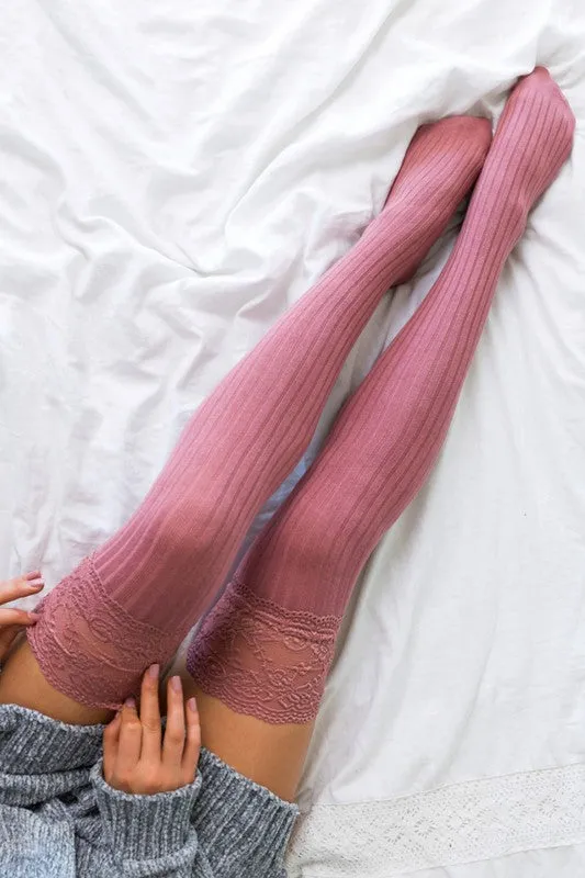 Selena Lace Topped Over the Knee Socks