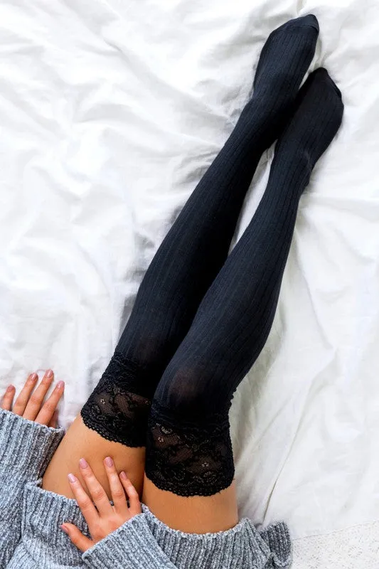 Selena Lace Topped Over the Knee Socks
