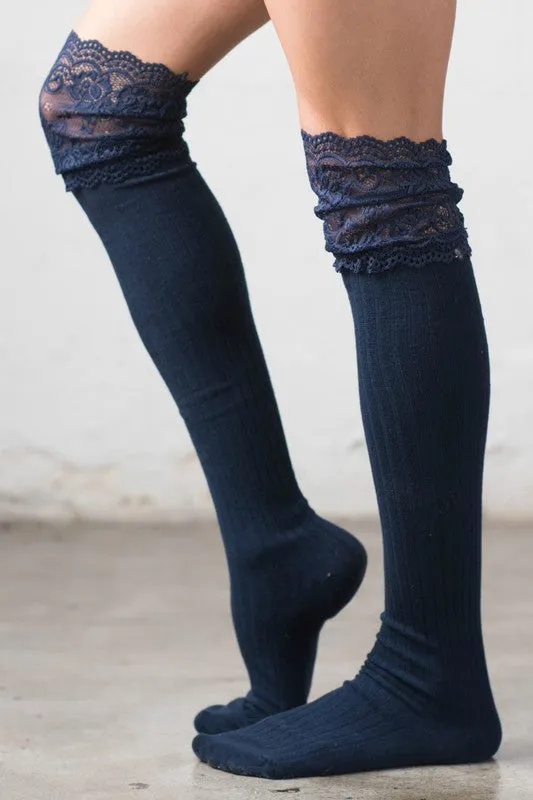 Selena Lace Topped Over the Knee Socks