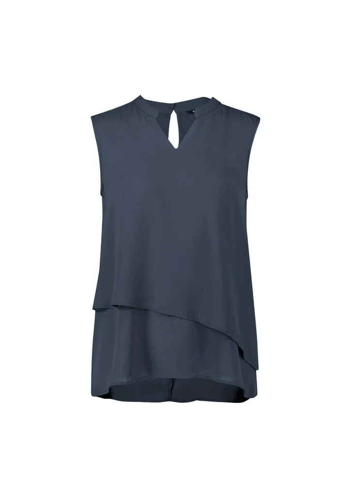 Seville Womens Sleeveless Layered Blouse (BZ-RB260LN)