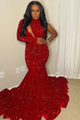 Sexy One-sleeve One-shoulder Floor-Length Prom Dress