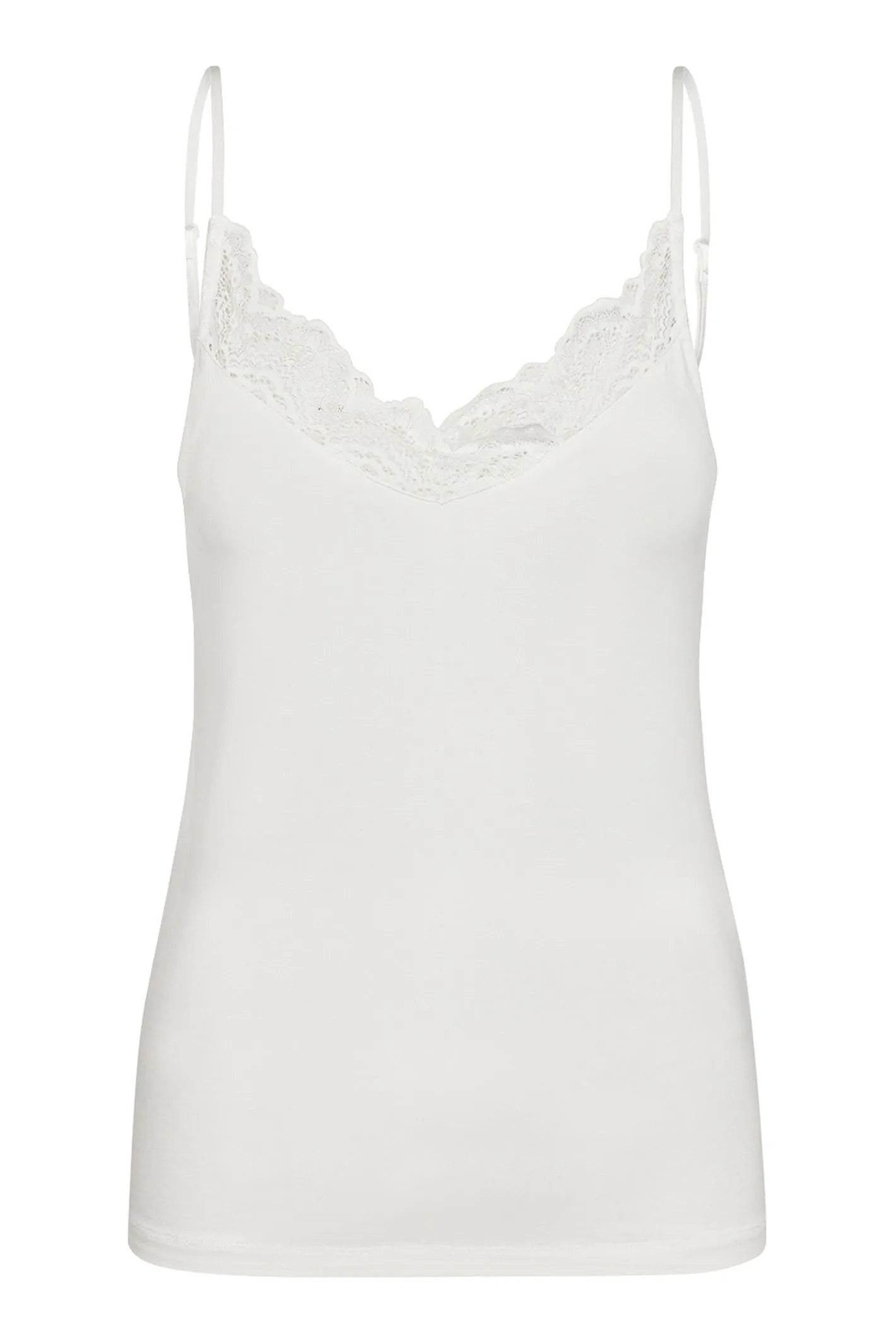 Soya Concept SC-Marica 168 Strap Top with Lace Detailing Off White