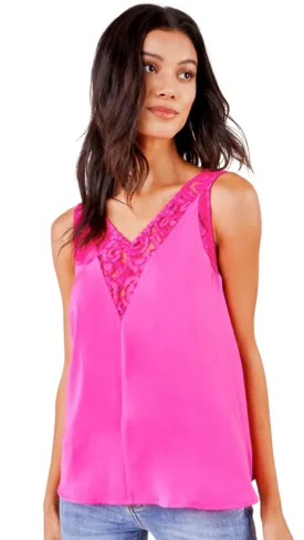 The Casa Mixed Lace Sleeveless Blouse Small