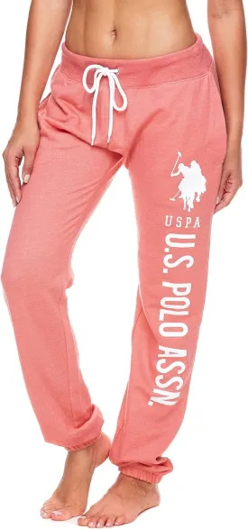 U.S. Polo Assn. Womens Sweatpants - Women Joggers Sweats with Logo Print - French Terry Poly-Cotton
