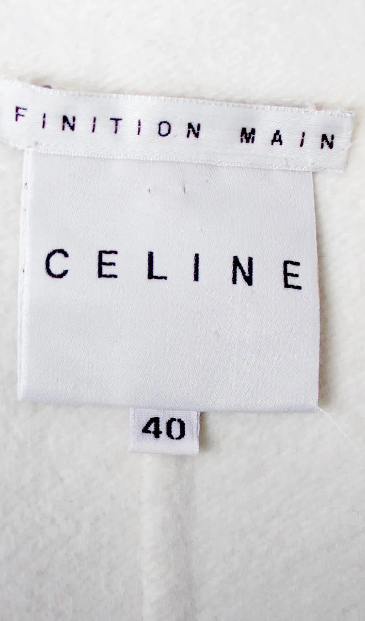 Vintage White Wool Celine Coat Medium