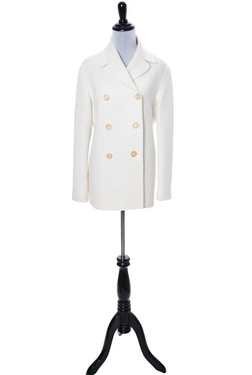 Vintage White Wool Celine Coat Medium