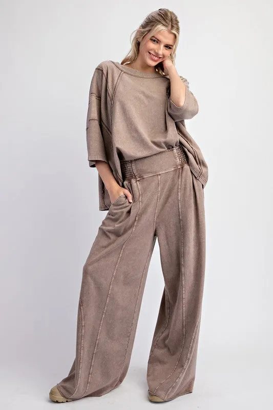 Washed Terry Knit Pants