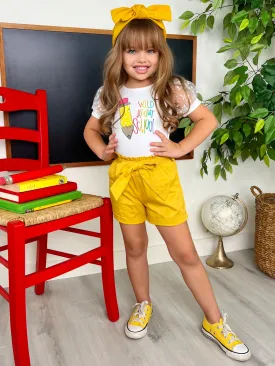 Wild About School Paperbag Short Set
