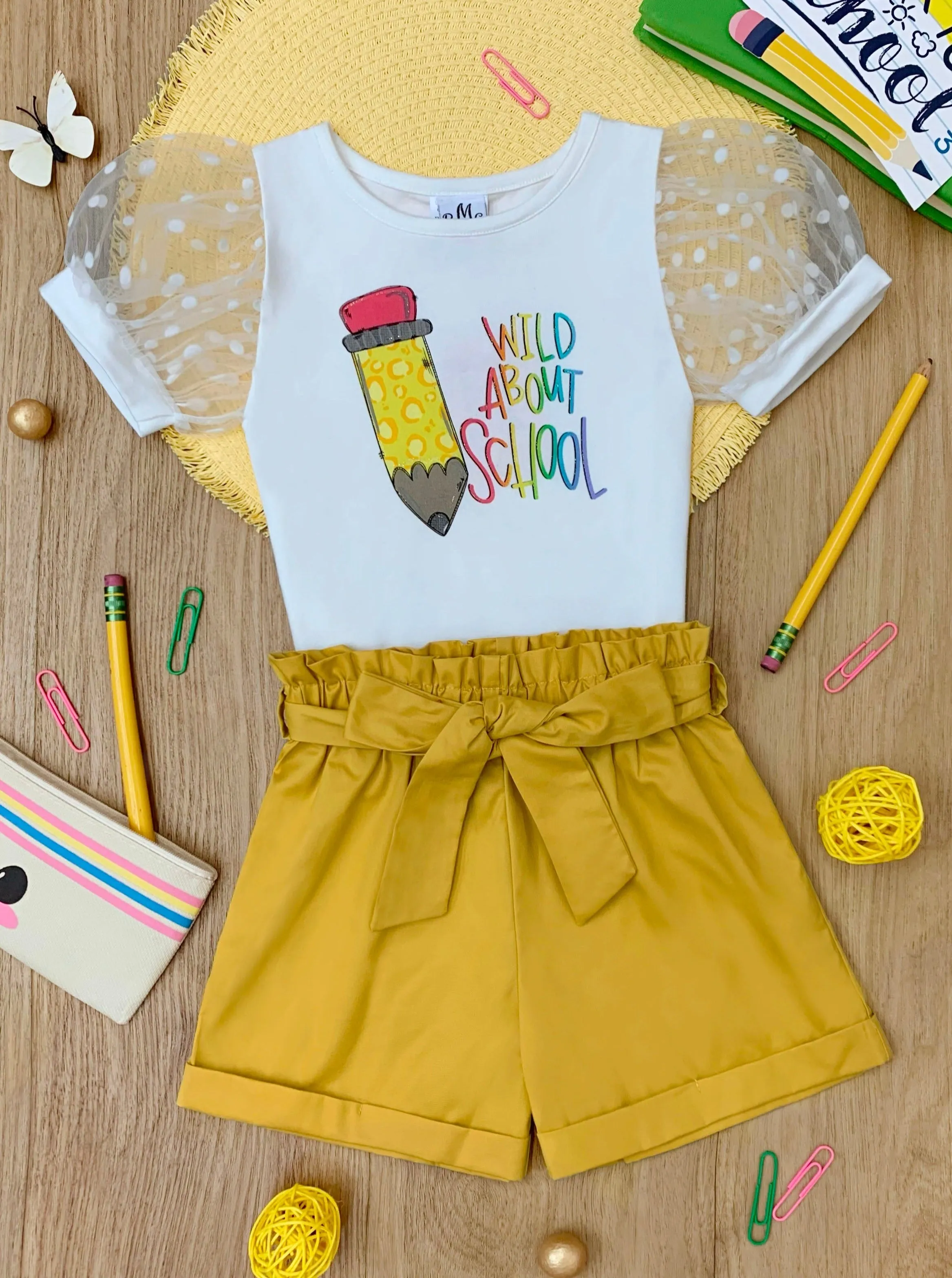 Wild About School Paperbag Short Set
