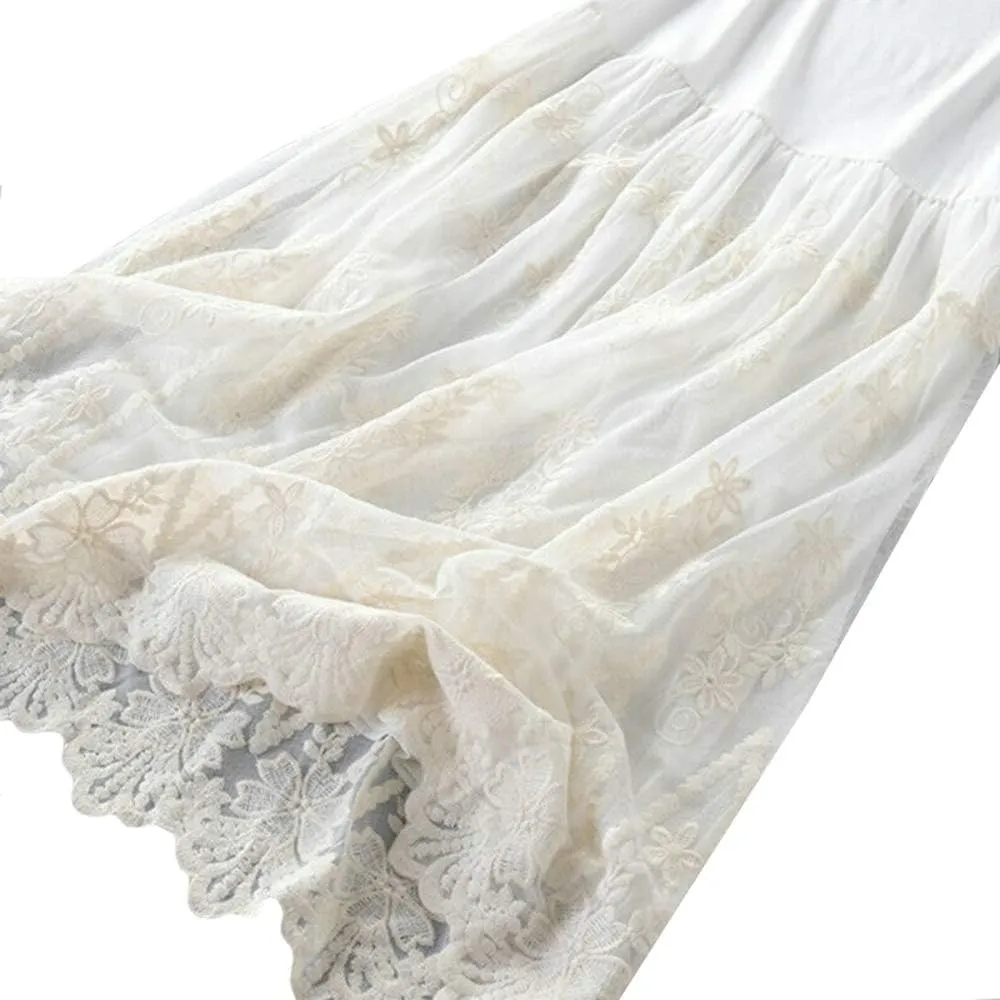 Women Casual Floral Lace Trim Extender Camisole Dress Slip Spaghetti Tank Top for Summer