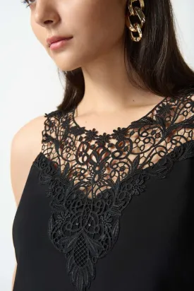 Women's Joseph Ribkoff | Lace Neck Sleeveless Top | Black