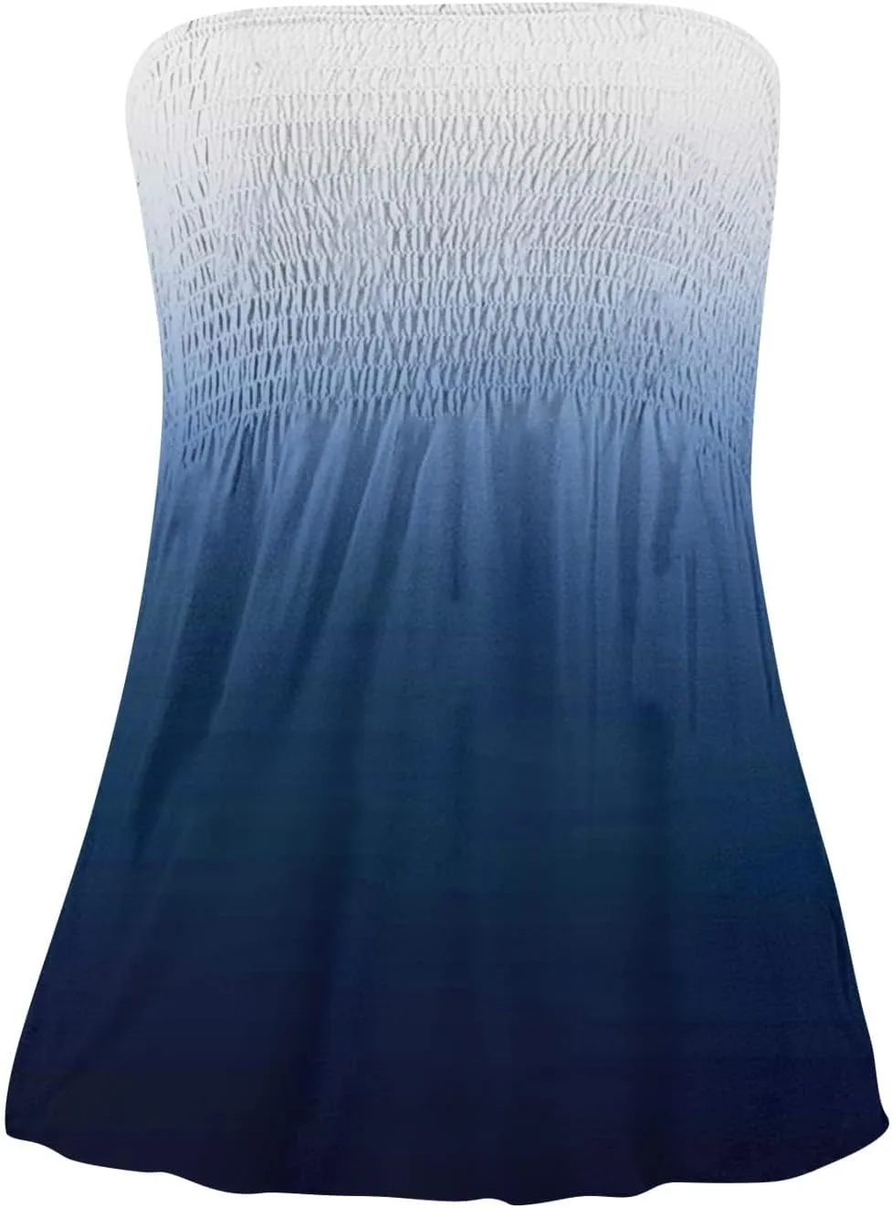 Women's Plus Size Tube Tops Summer Strapless Blouse Pleated Sleeveless Stretchy Sleeveless Flare Hem Tube